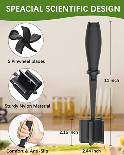 Hamburger Meat Masher - 27.5 x 6cm Heavy Duty Potato Hamburger Meat Masher - 27.5 x 6cm Heavy Duty Potato